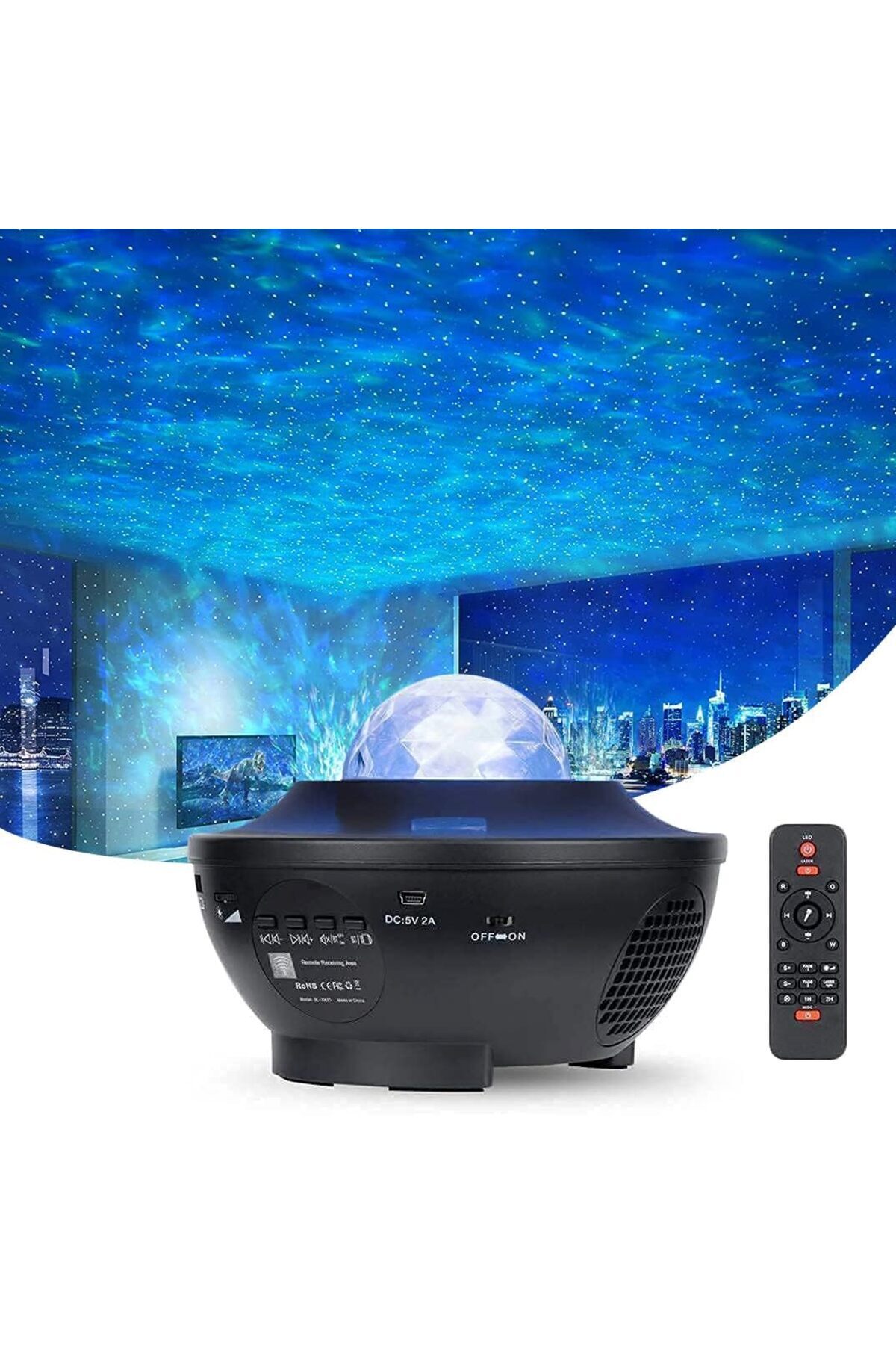 COOYA-Starry sky projector lamp, dimmable, bluetooth, with timer and remote control, for decoration, black 6