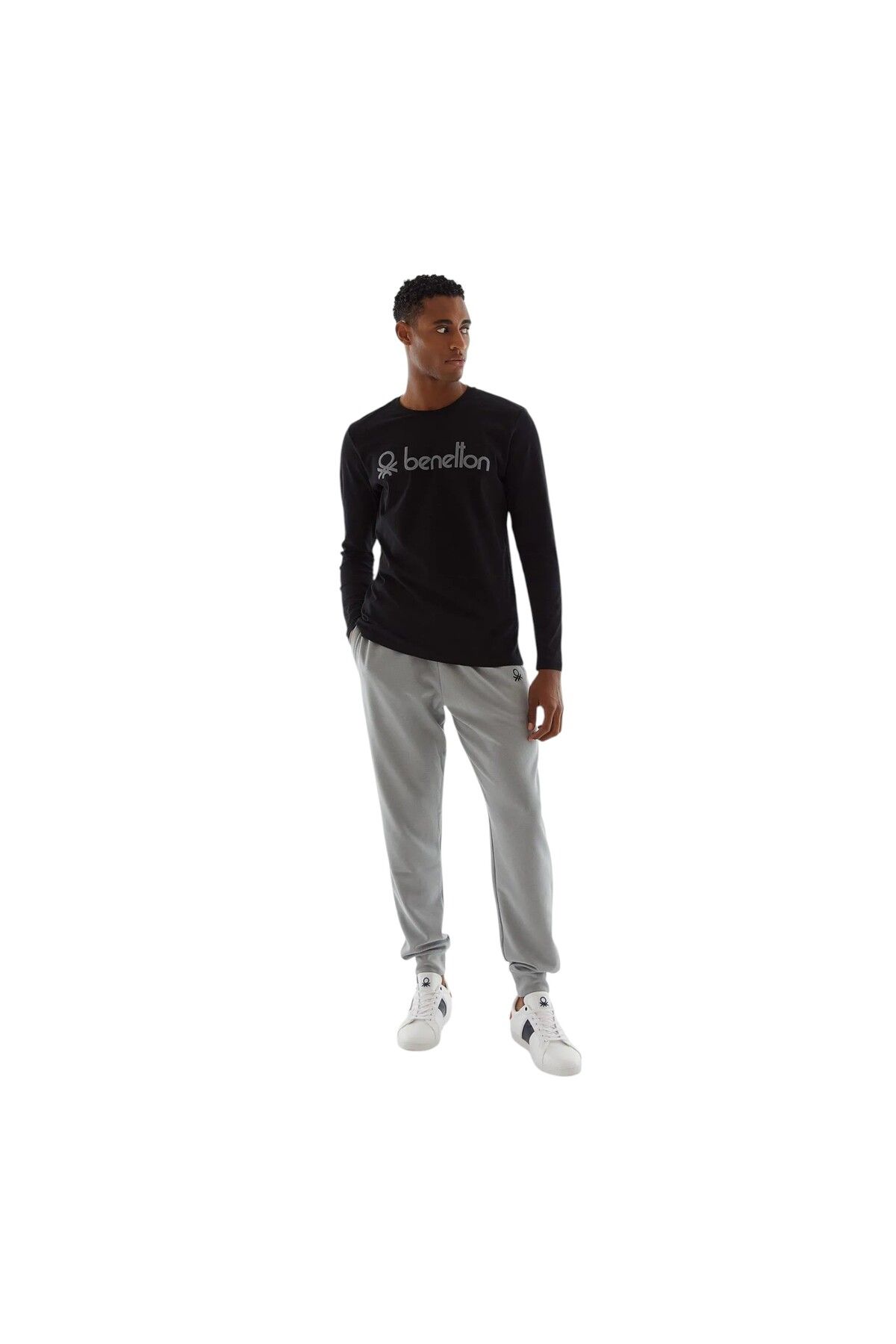 United Colors of Benetton Bisiklet Yaka Baskılı Uzun Kollu İnce Sweatshirt BEN.M20638