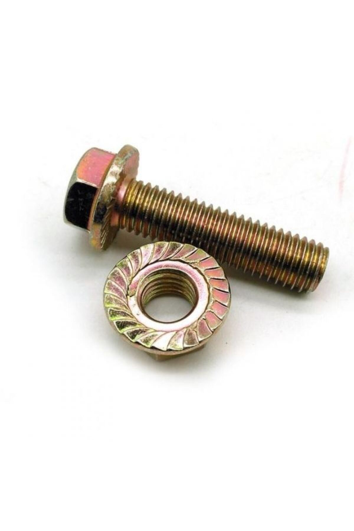 HIRDAVATADAM Flaşlı AKB M6x12 Sarı Galvanizli Civata 8.8 kalite (100 Ad)