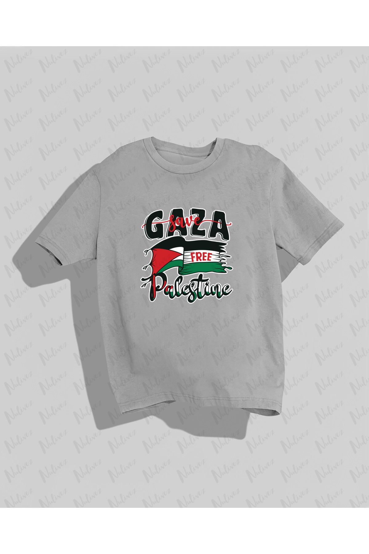 Nulivez Filistin Tasarımı Baskılı Yüksek Kalite Kompakt Unisex Oversize T-Shirt