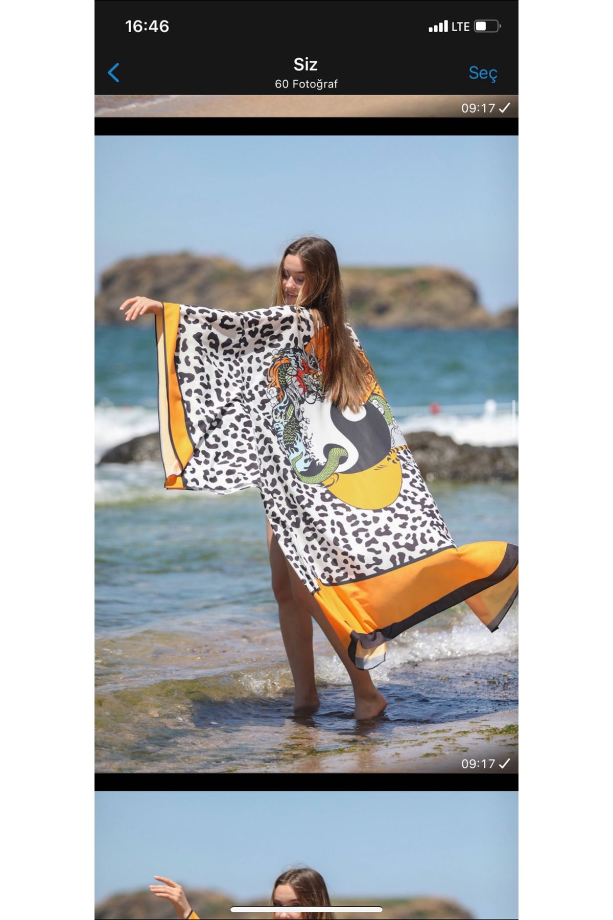 Elif Töngel Kimono uzun ying yang leopar sarı siyah beyaz Japon kimono