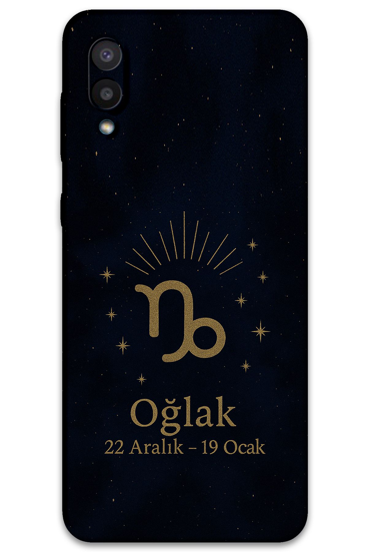 Gramaphone Galaxy A02 Uyumlu Oğlak Burcu Desenli Telefon Kılıfı + Ekran Koruyucu - 5777