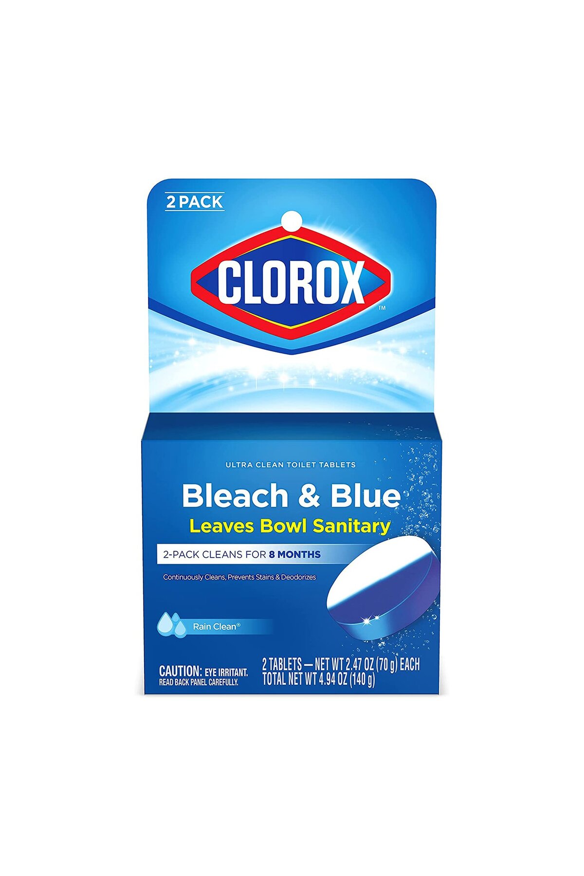 4 Blue & Bleach Toilet Bowl Tank Cleaning Tablets - Best Seller! Keeps Bowl Fresh