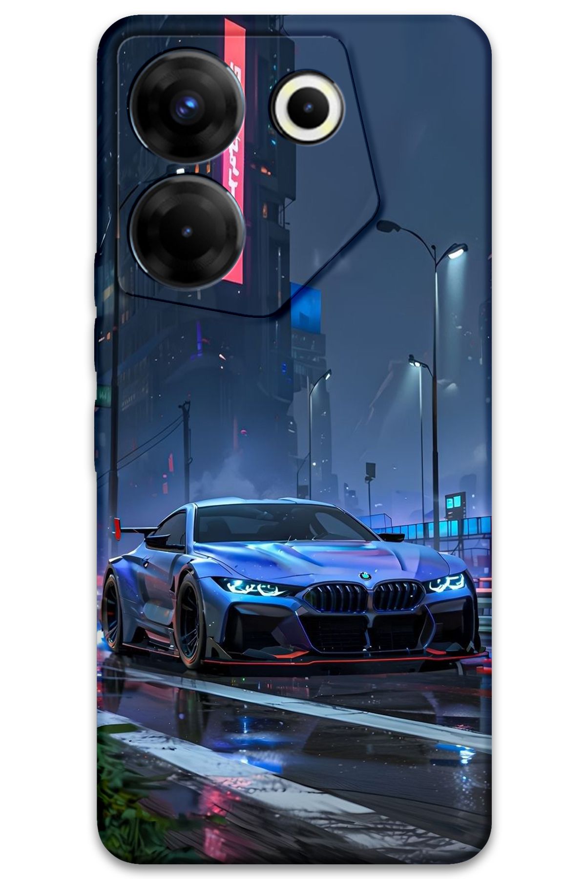 Gramaphone Tecno Camon 20 Uyumlu Araba Desenli Telefon Kılıfı + Ekran Koruyucu - 5767