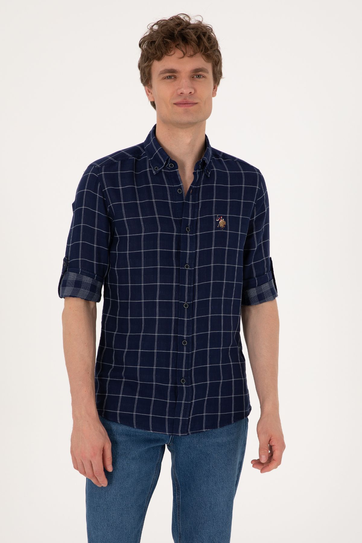 U.S. Polo Assn. Erkek Lacivert Uzun Kollu Gömlek 50300620-VR033