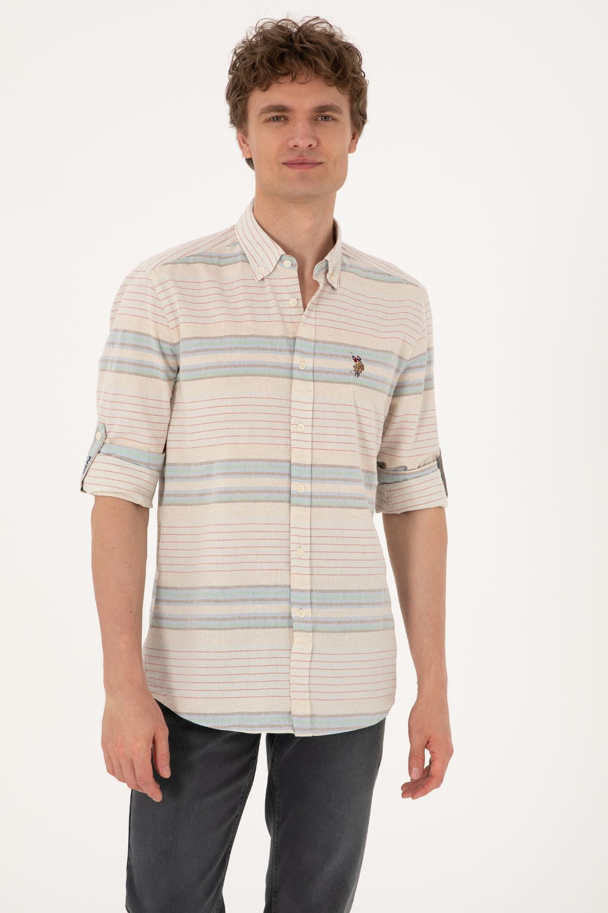 U.S. Polo Assn. Erkek İndigo Uzun Kollu Gömlek 50300005-VR028