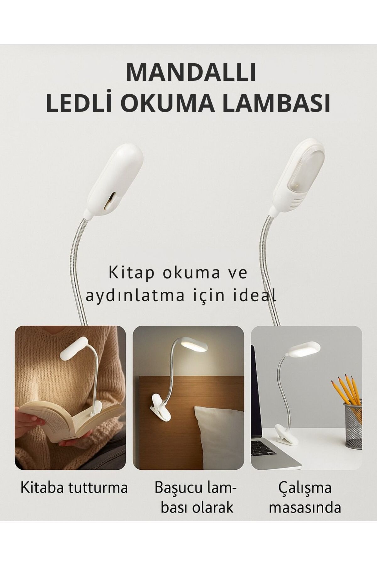Kelepir Fırsatlar Kitap Okuma Lambası Portatif Kullanışlı Masa Mini Işığı