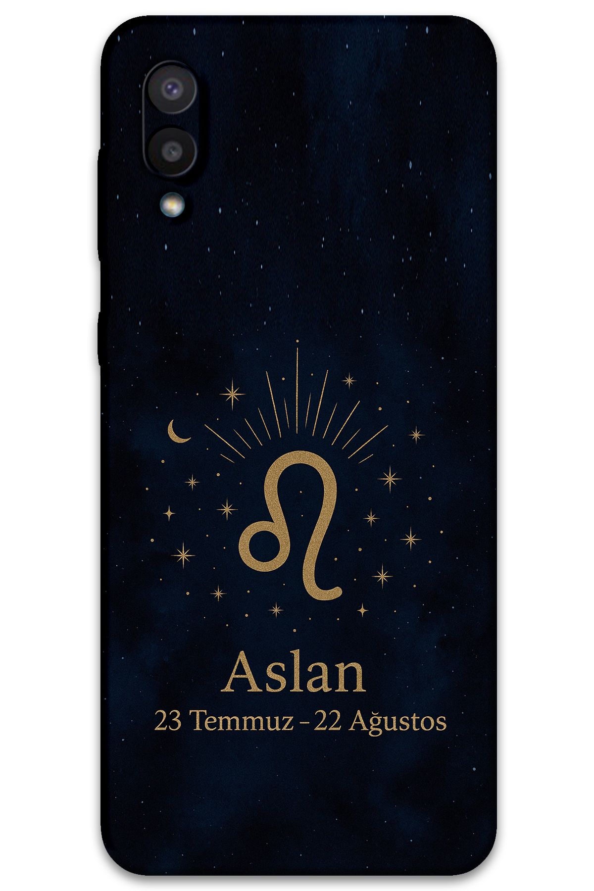 Gramaphone Galaxy A02 Uyumlu Aslan Burcu Desenli Telefon Kılıfı + Ekran Koruyucu - 5772