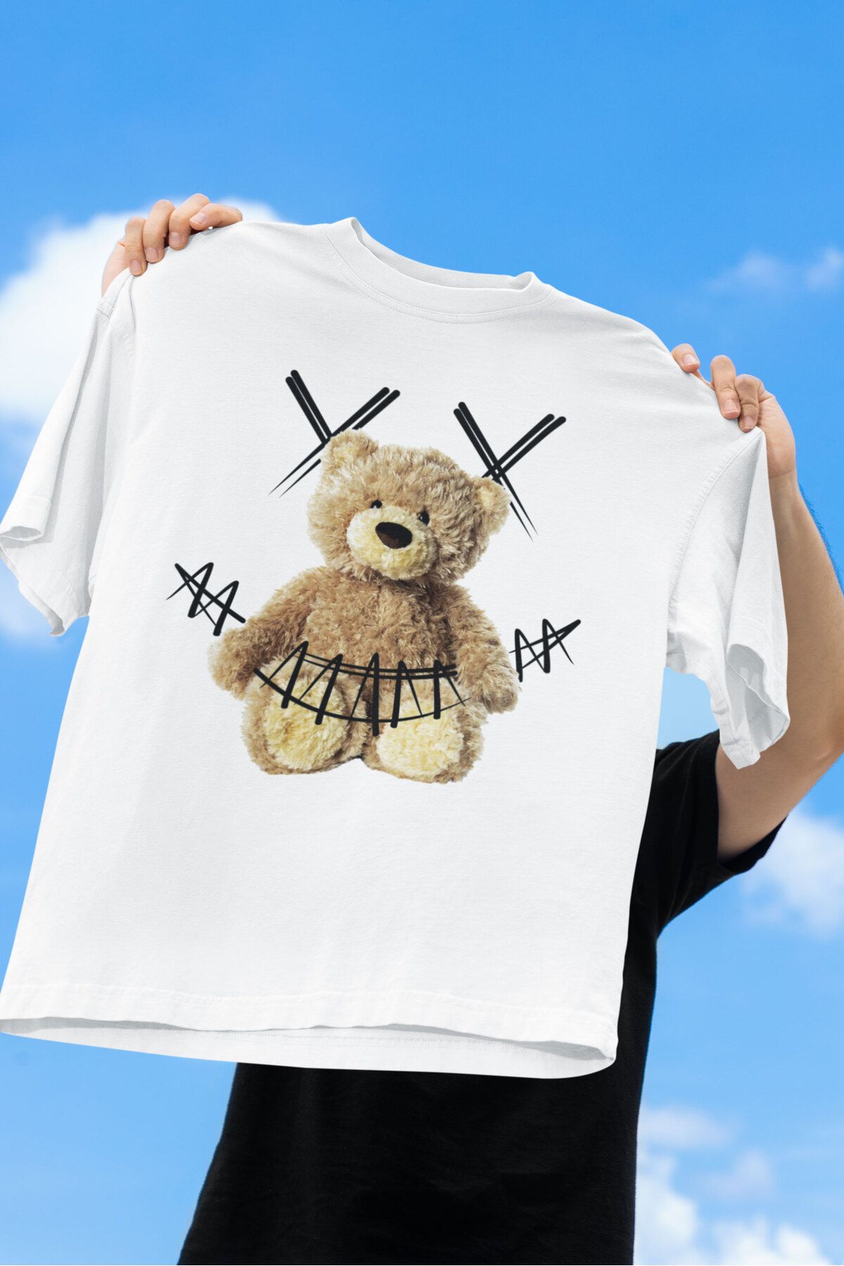 srcmarket Yasaklı Ayıcık Baskılı Unisex Tshirt