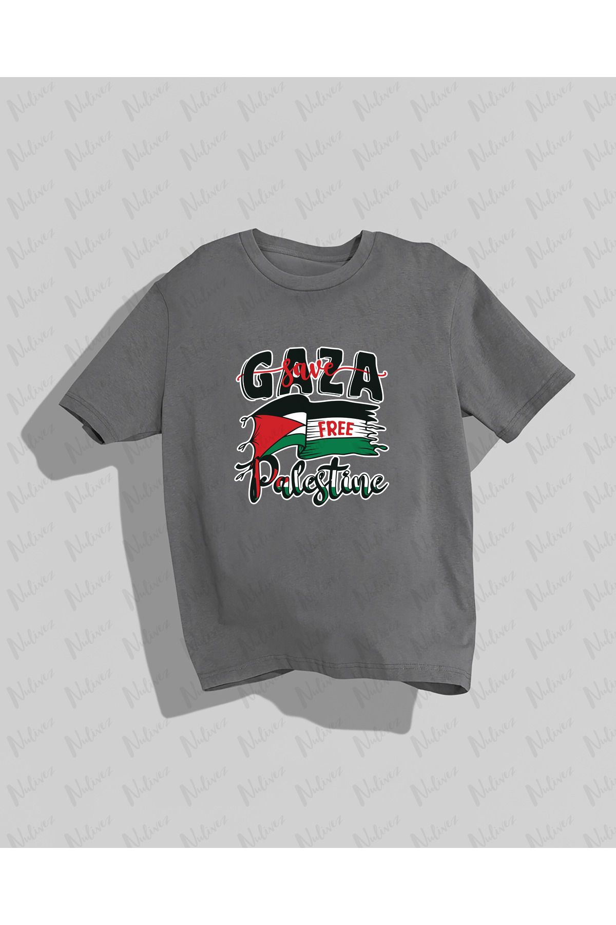 Nulivez Filistin Tasarımı Baskılı Yüksek Kalite Kompakt Unisex Oversize T-Shirt
