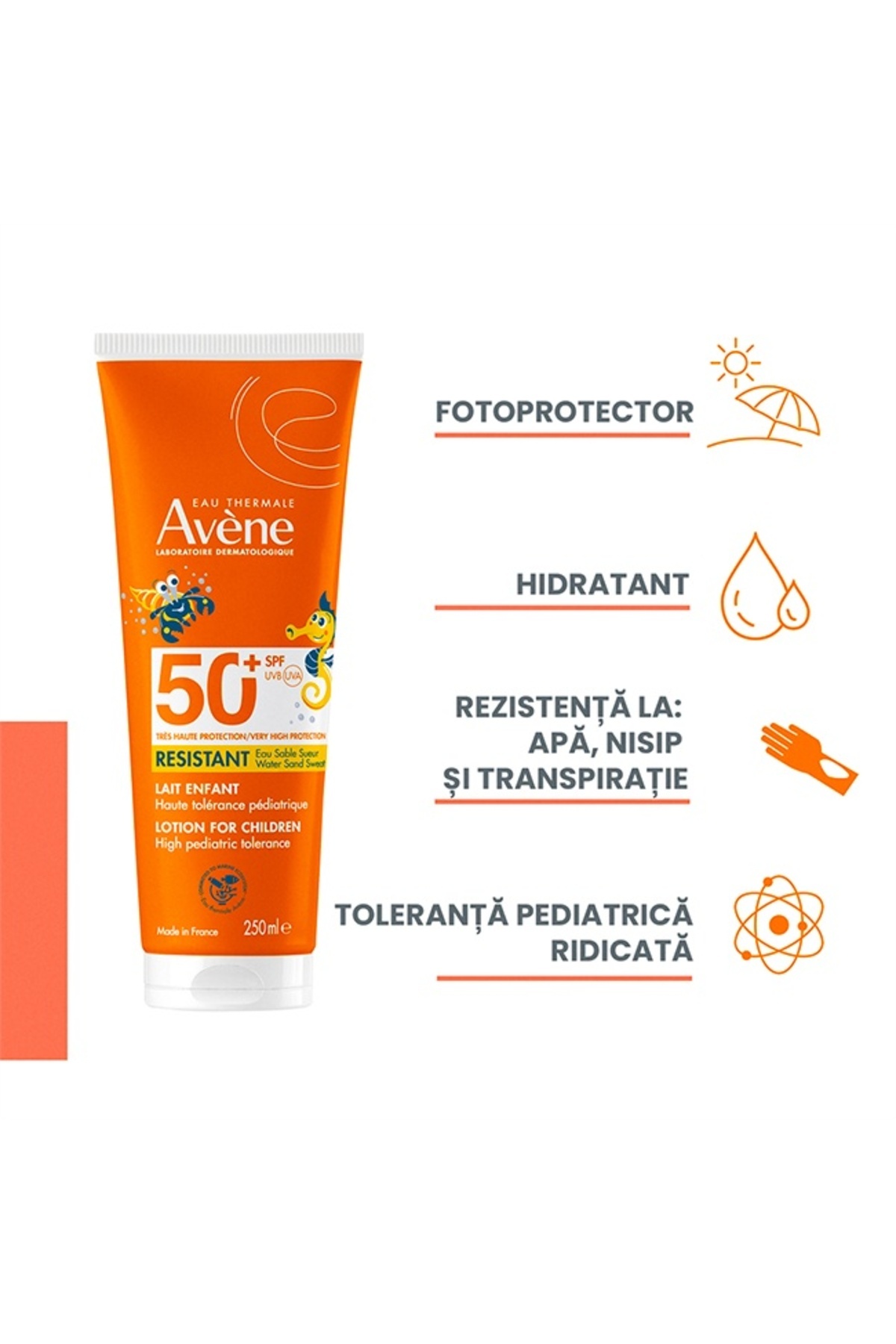 Avene-Avène Package, Facial Fluid SPF50+, 50ml, Oil SPF30, 200ml, Children's Sunscreen Lotion SPF50+ 250ml 3