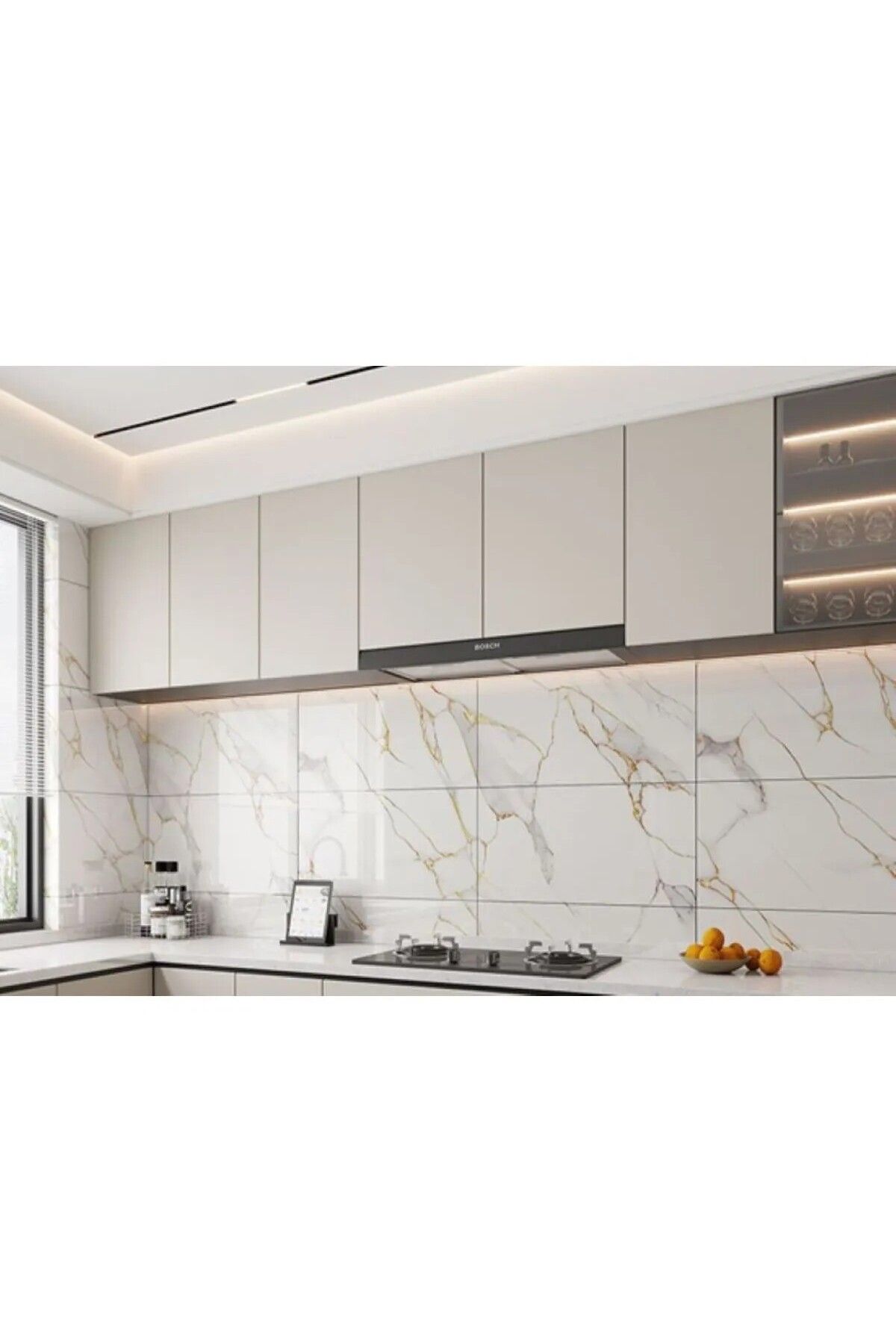 UKAB Kendinden Yapışkanlı Gold Mermer Desenli Pvc Karo Panel Banyo, Wc, Mutfak 30X60 Cm (0,18m²)
