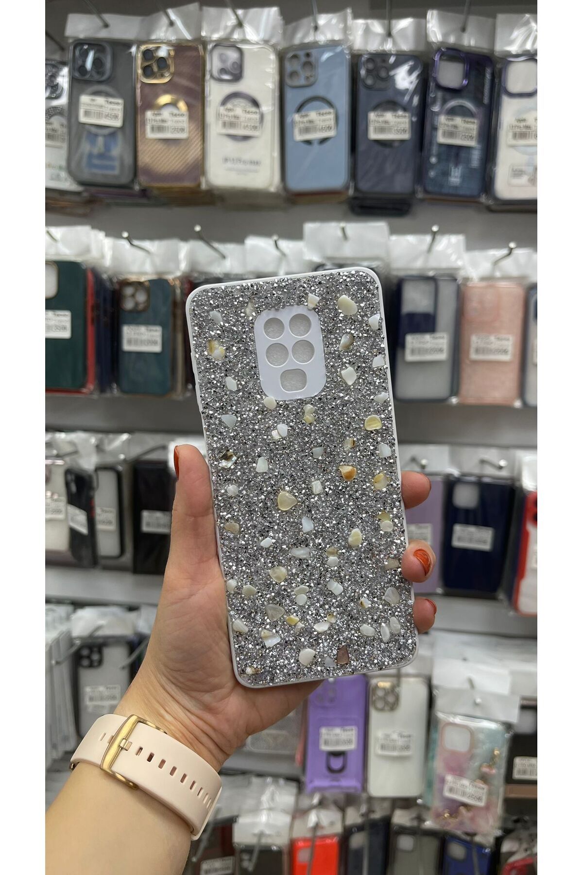 TECNOTREND Xiaomi Redmi Note 9 Pro/ Note 9s Kılıf Parlak Taşlı Tasarım Pırlanta Kapak