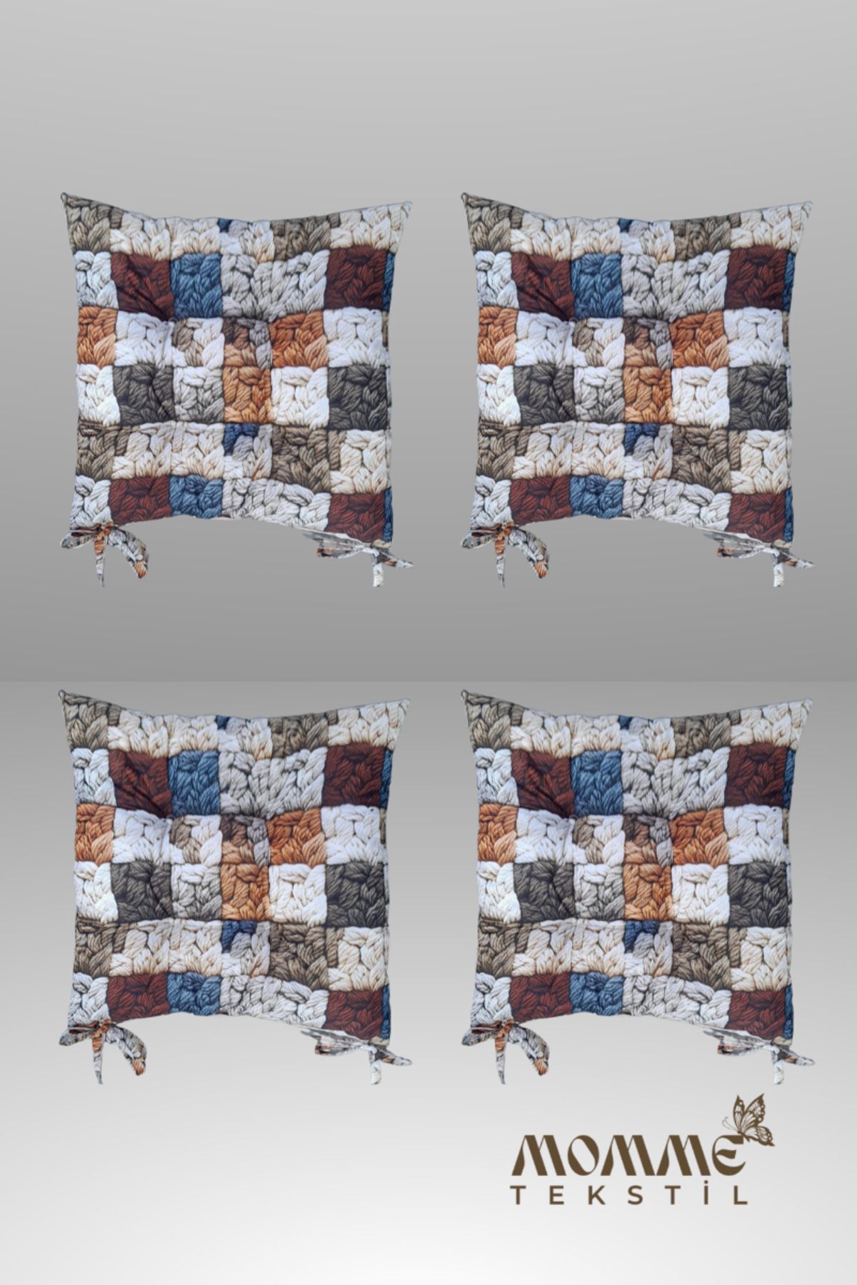 MoMMe Sandalye Mi̇nderi̇ 40x40 Cm 5d Baskili 4'lü Takim