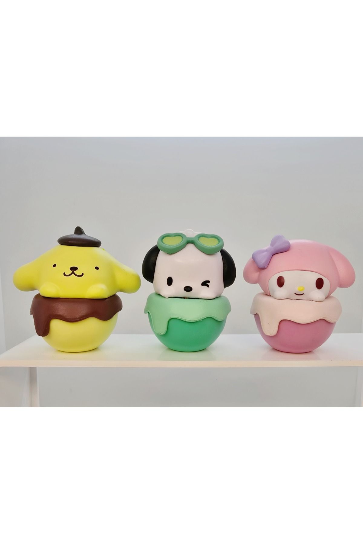 DEK Pochacco, My Melody, Pompompurin 3'lü Set Figürler | Hello Kitty Serisi Ofis Hediye