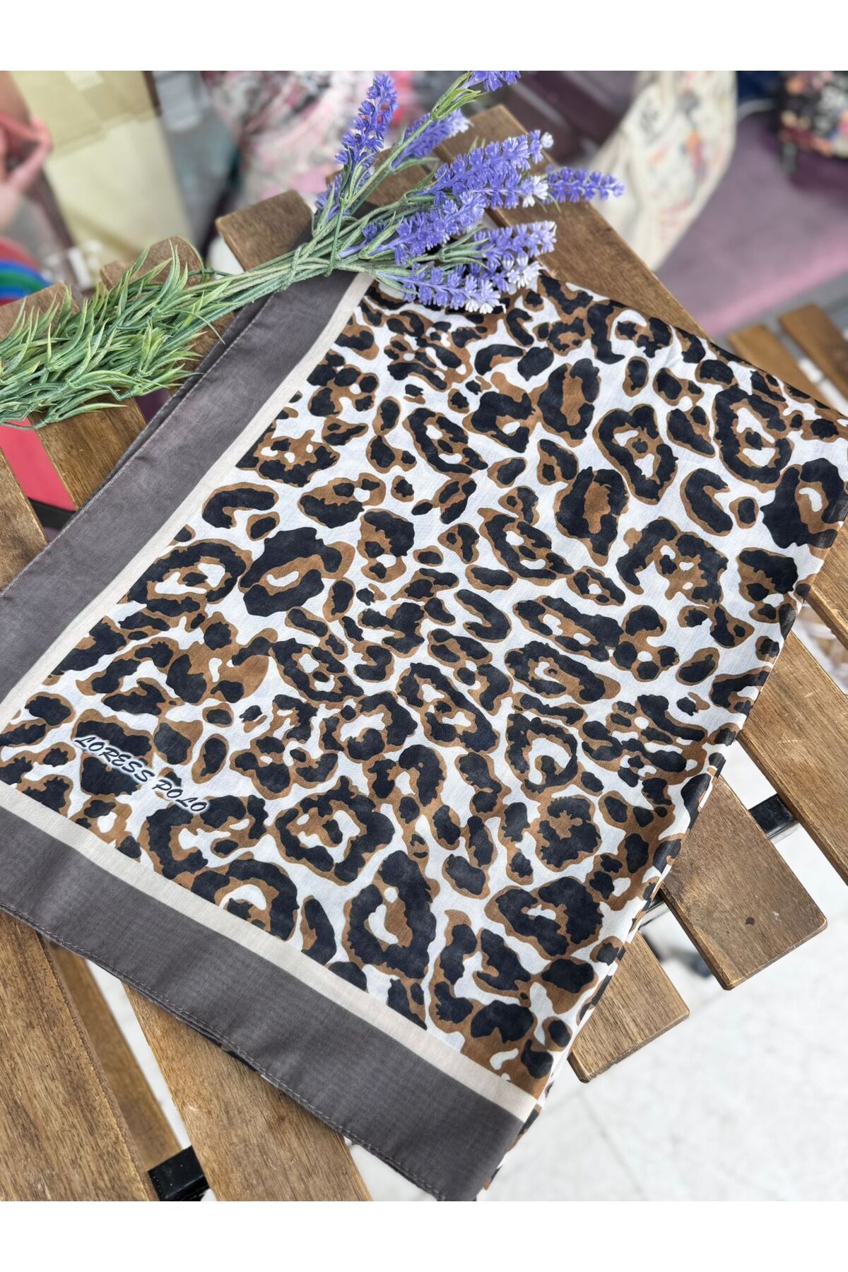 MODA LORESS POLO LEOPAR DESEN SOFT ŞAL
