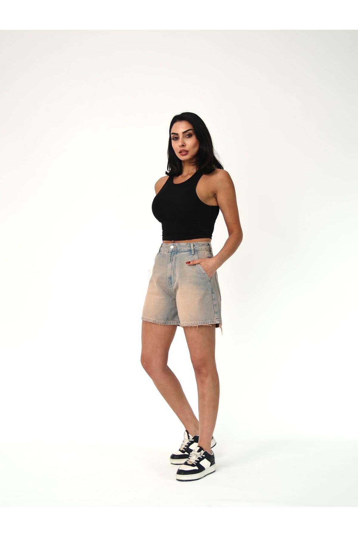 Zeo Basic-Tint Wash Denim Mini Shorts 4