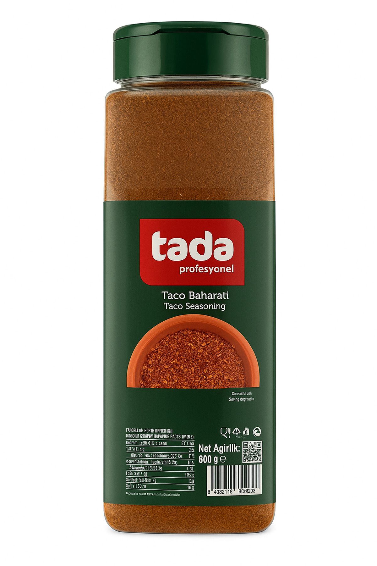 Tada Profesyonel Taco Baharatı 600 gr Pet