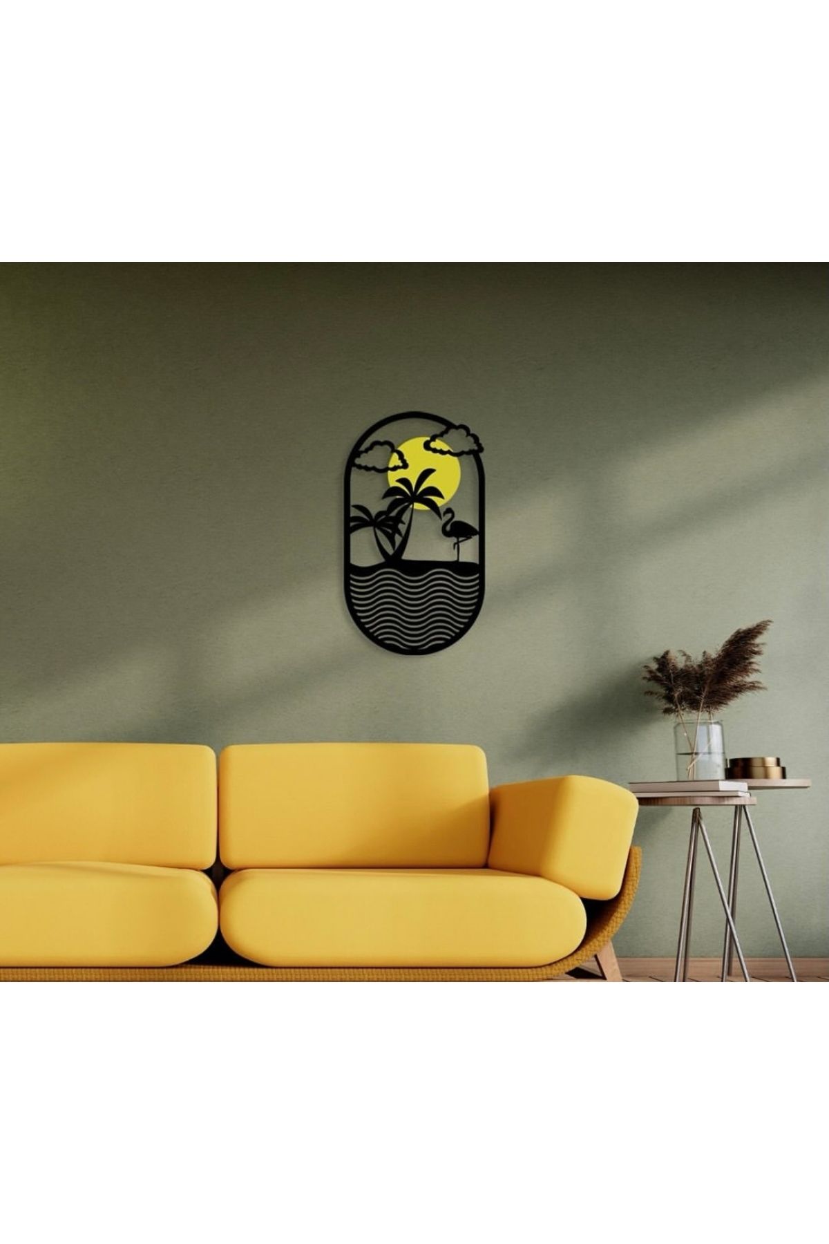 ALFU Flamingo glow dekoratif metal duvar tablosu