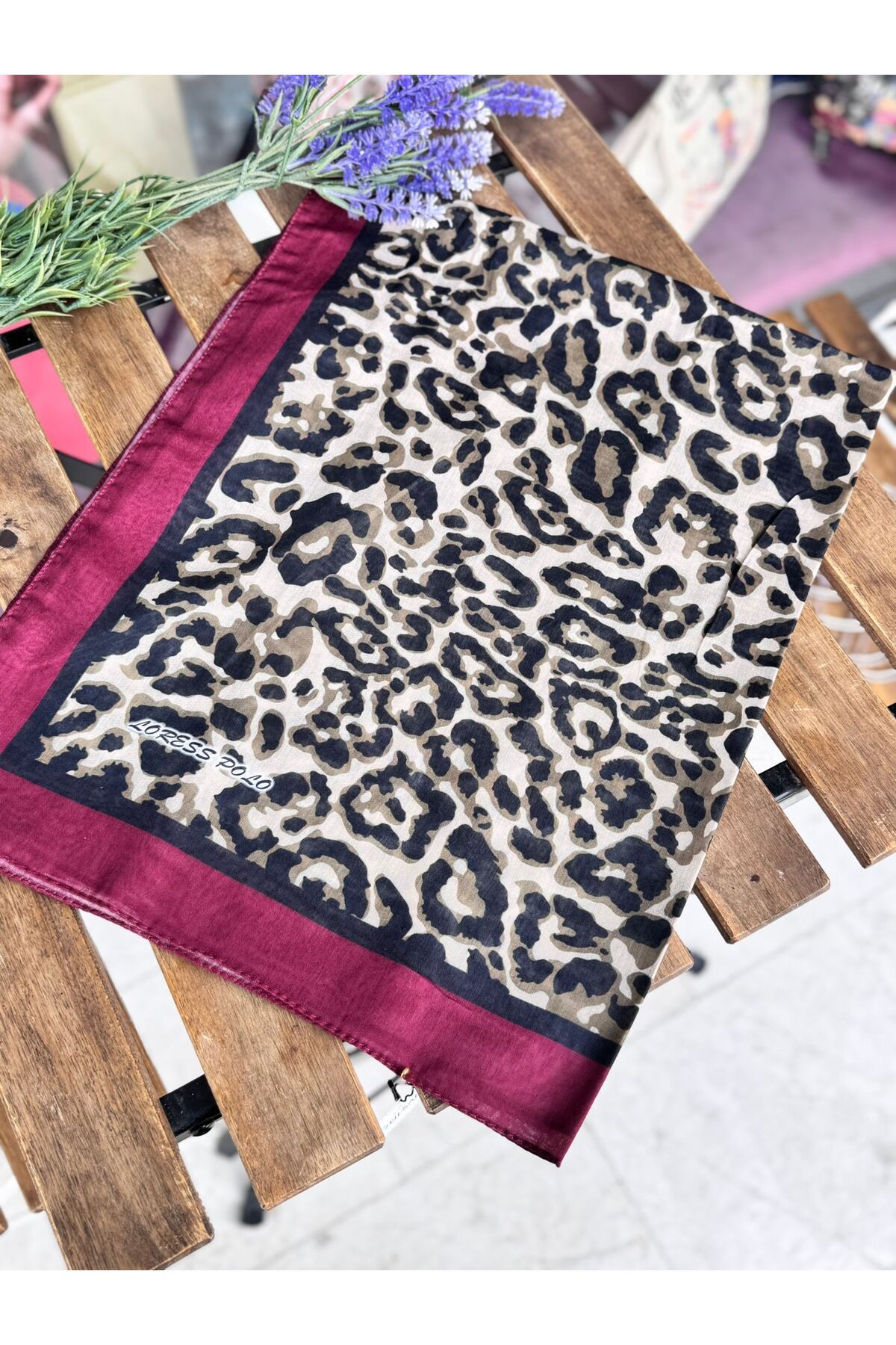 MODA LORESS POLO LEOPAR DESEN SOFT ŞAL