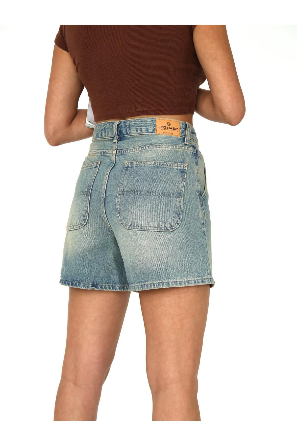 Zeo Basic-Tint Wash Denim Mini Shorts 7
