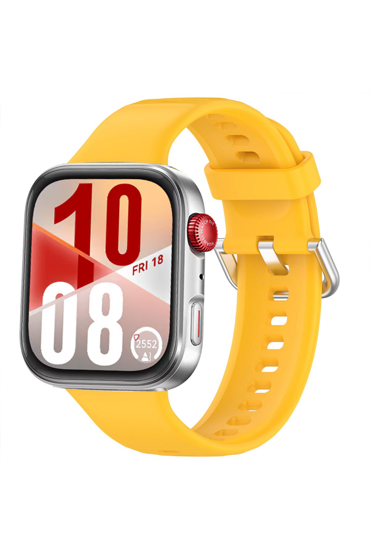 Sneezy Huawei Watch Fit 4 Fit 4 Pro İle Uyumlu Dikiş Desenli Metal Tokalı Dokuma Silikon Kordon