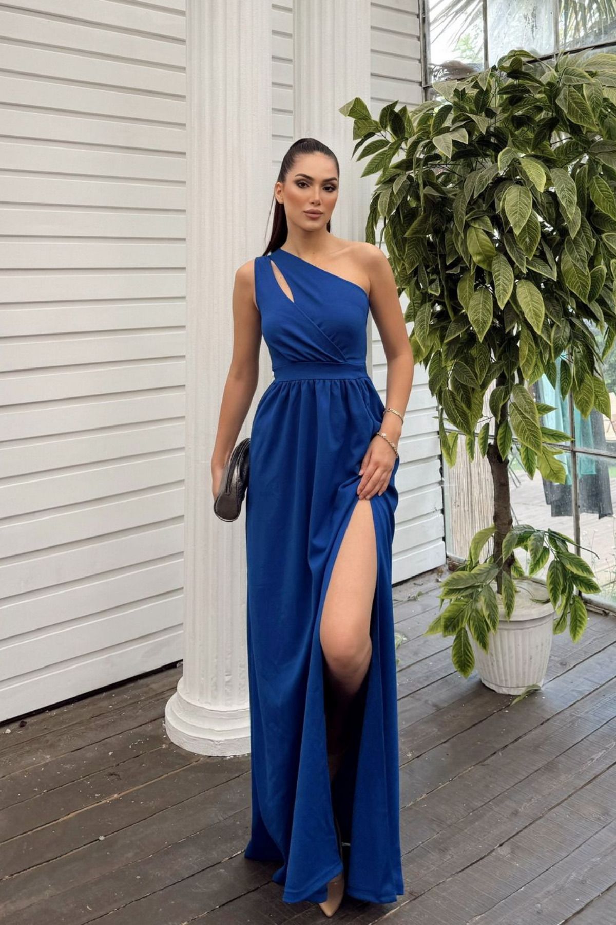 Sindimoda Avril Tek Omuz Yırtmaçlı Abiye 582160