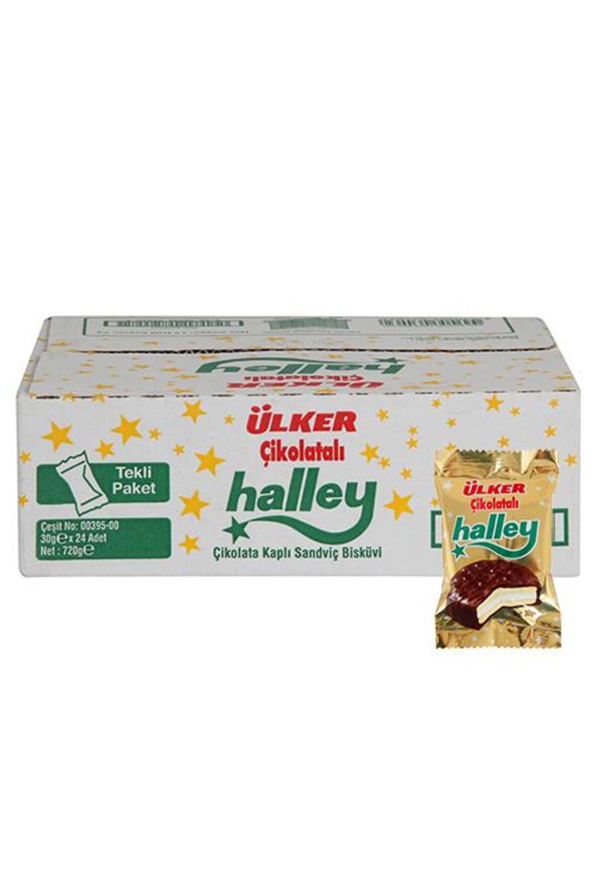 Ülker Halley Çikolata Kaplamalı Bisküvi 30 g x 24 Adet