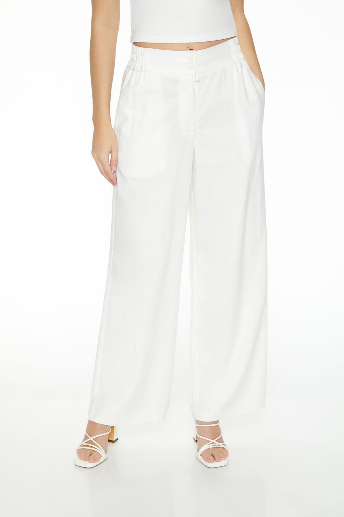 Forever 21 Mid-Rise Wide-Leg Pantolon