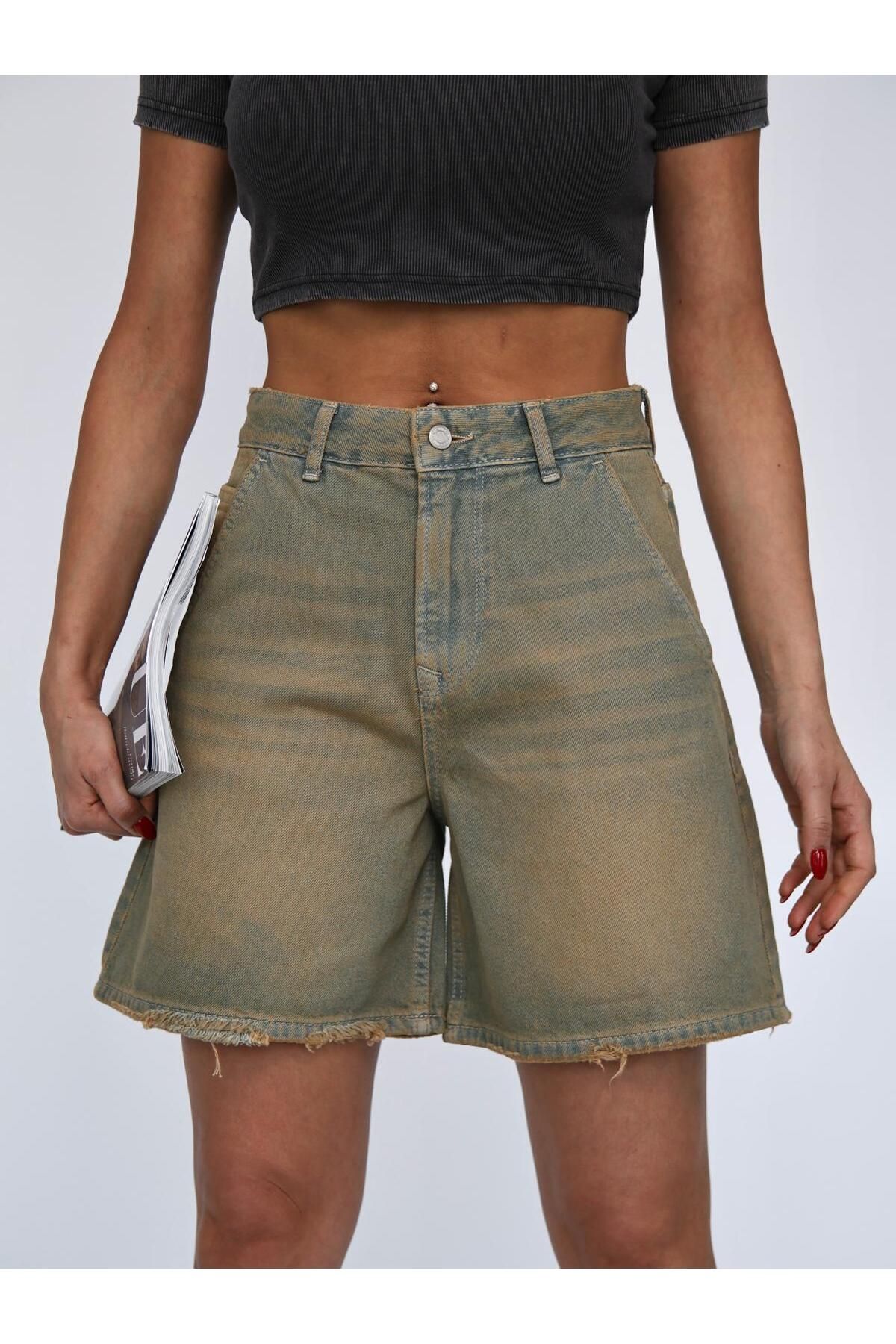 Zeo Basic-Tint Wash Denim Mini Shorts 5