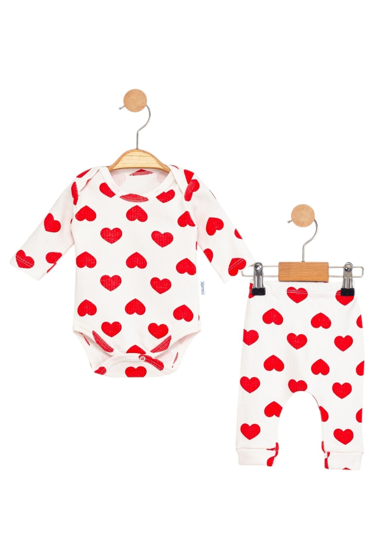 Süpermini %100 PAMUKLU KALPLİ BEBEK 2'Lİ BODY - ZIBIN BEBE TAKIM