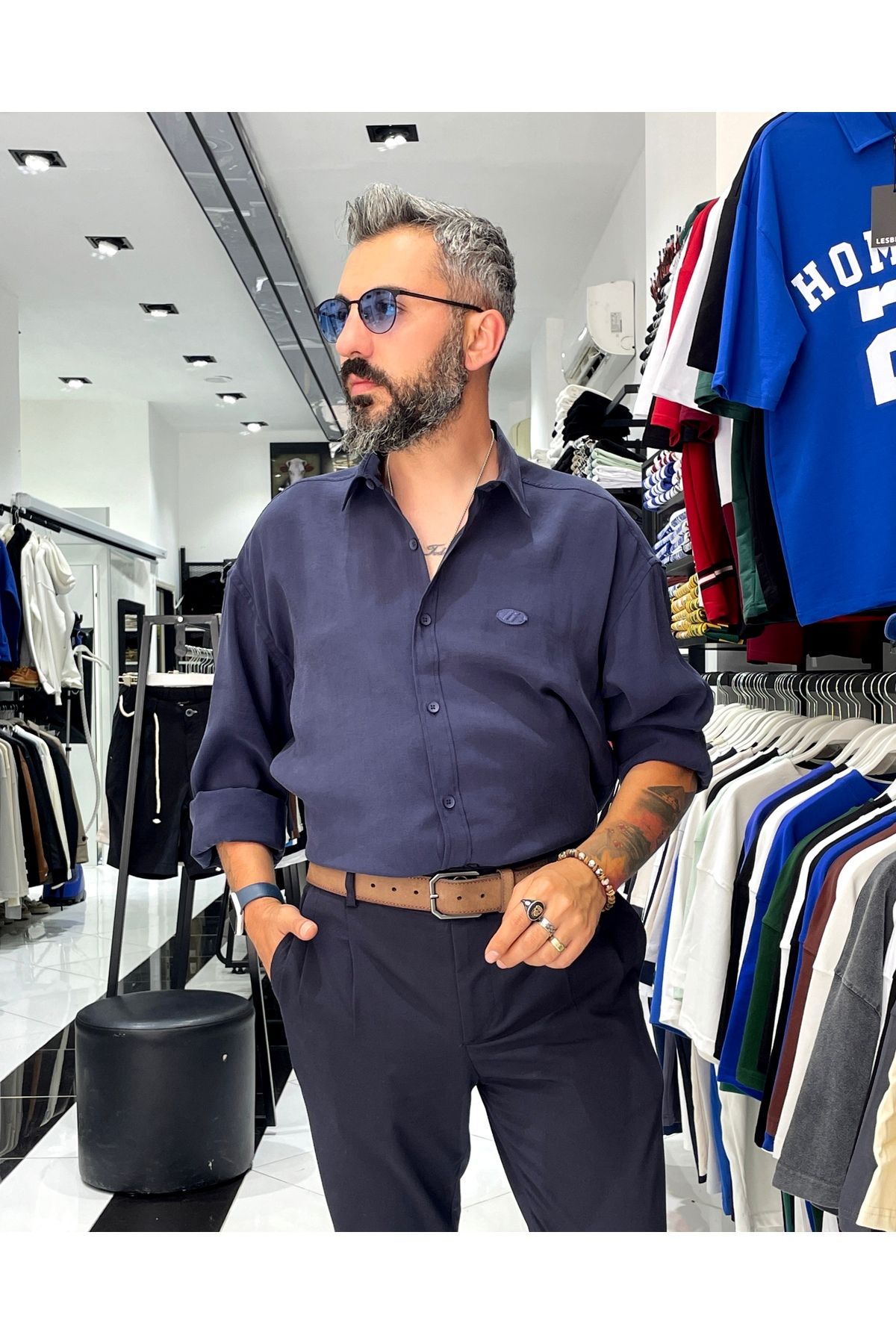 Higo Man Erkek Modal Kumaş Ekstra Oversize Gömlek