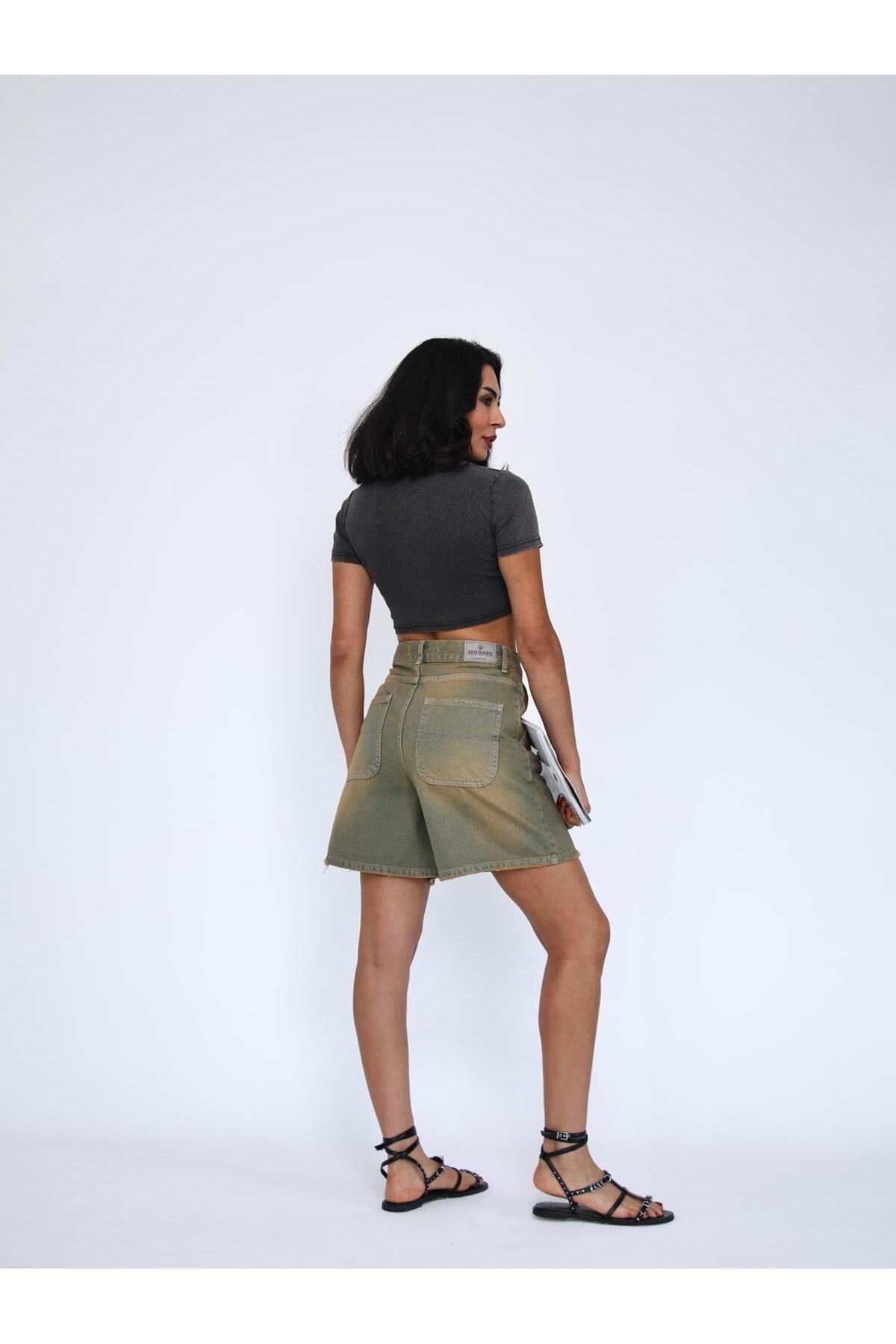 Zeo Basic-Tint Wash Denim Mini Shorts 7