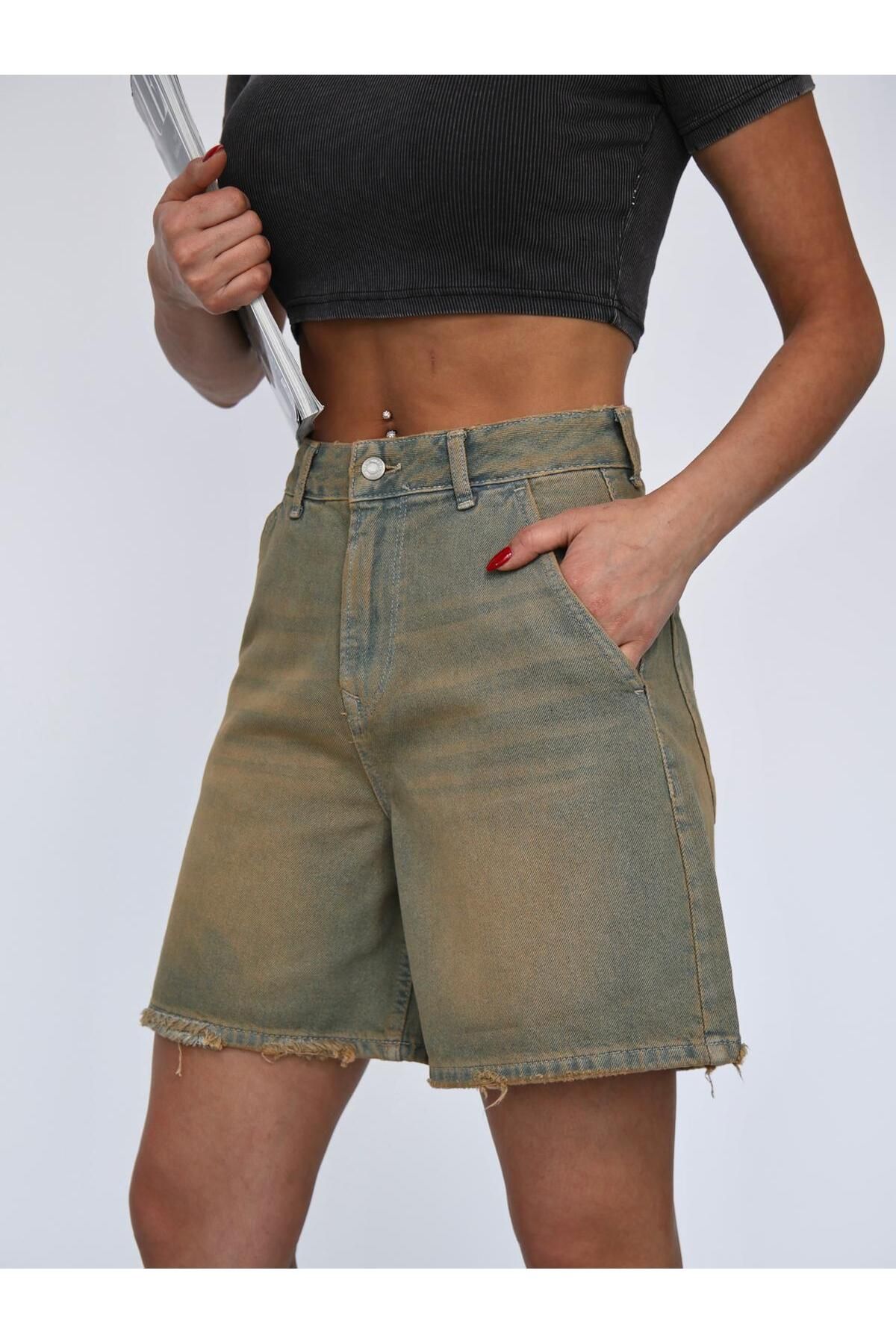 Zeo Basic-Tint Wash Denim Mini Shorts 4