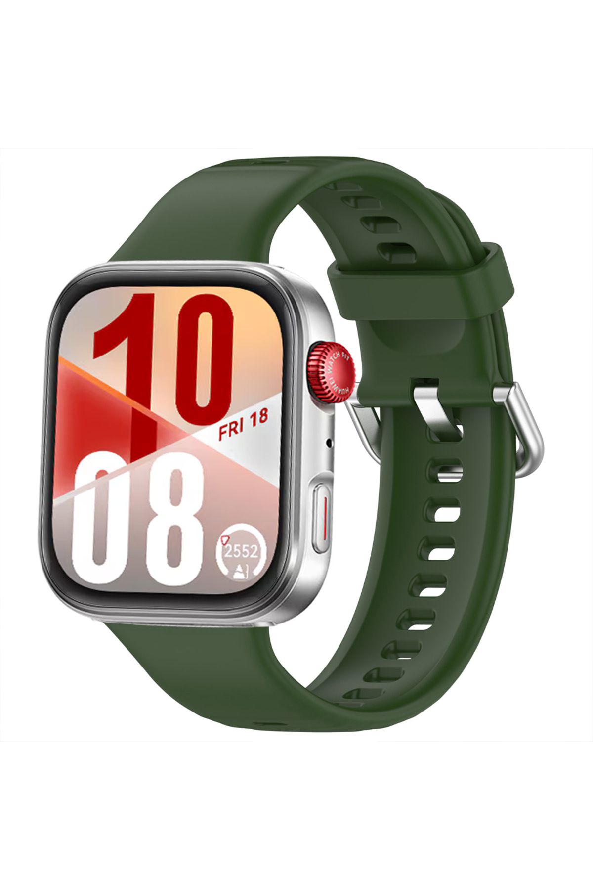 Sneezy Huawei Watch Fit 4 Fit 4 Pro İle Uyumlu Dikiş Desenli Metal Tokalı Dokuma Silikon Kordon