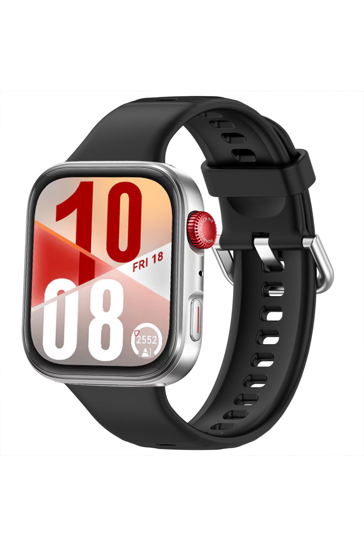 Sneezy Huawei Watch Fit 4 Fit 4 Pro İle Uyumlu Dikiş Desenli Metal Tokalı Dokuma Silikon Kordon