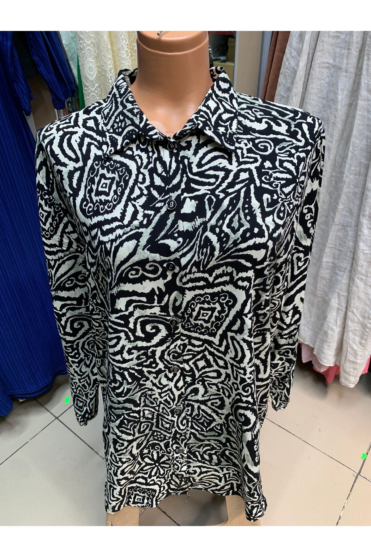 Butik Kadın büyük beden etek pantolon Viskon pamuklu lastikli kol gömlek
