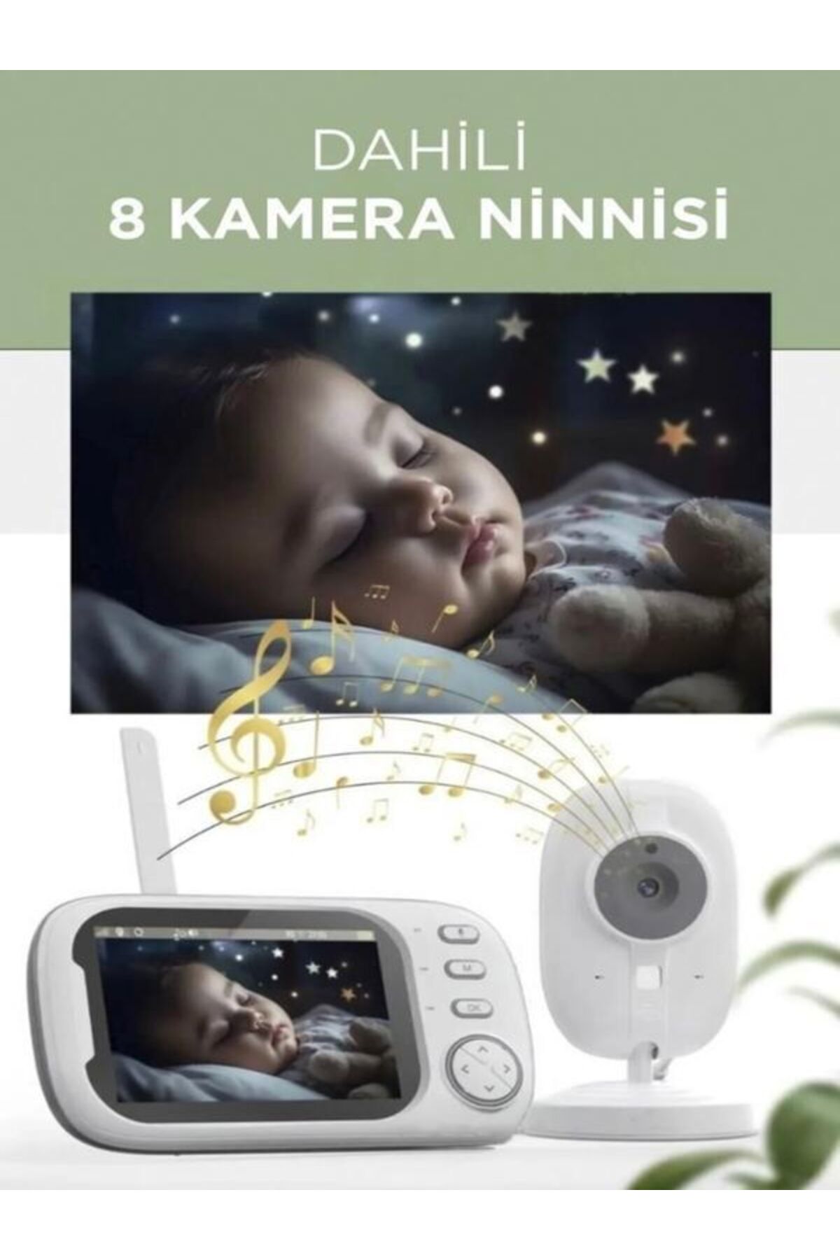 DEANB 2.4Ghz Monitörlü Akıllı Bebek Kamerası – Full HD Smart IP Telsiz Güvenlik Kamerası ve Monitör fotoğrafı 3 (önizleme)