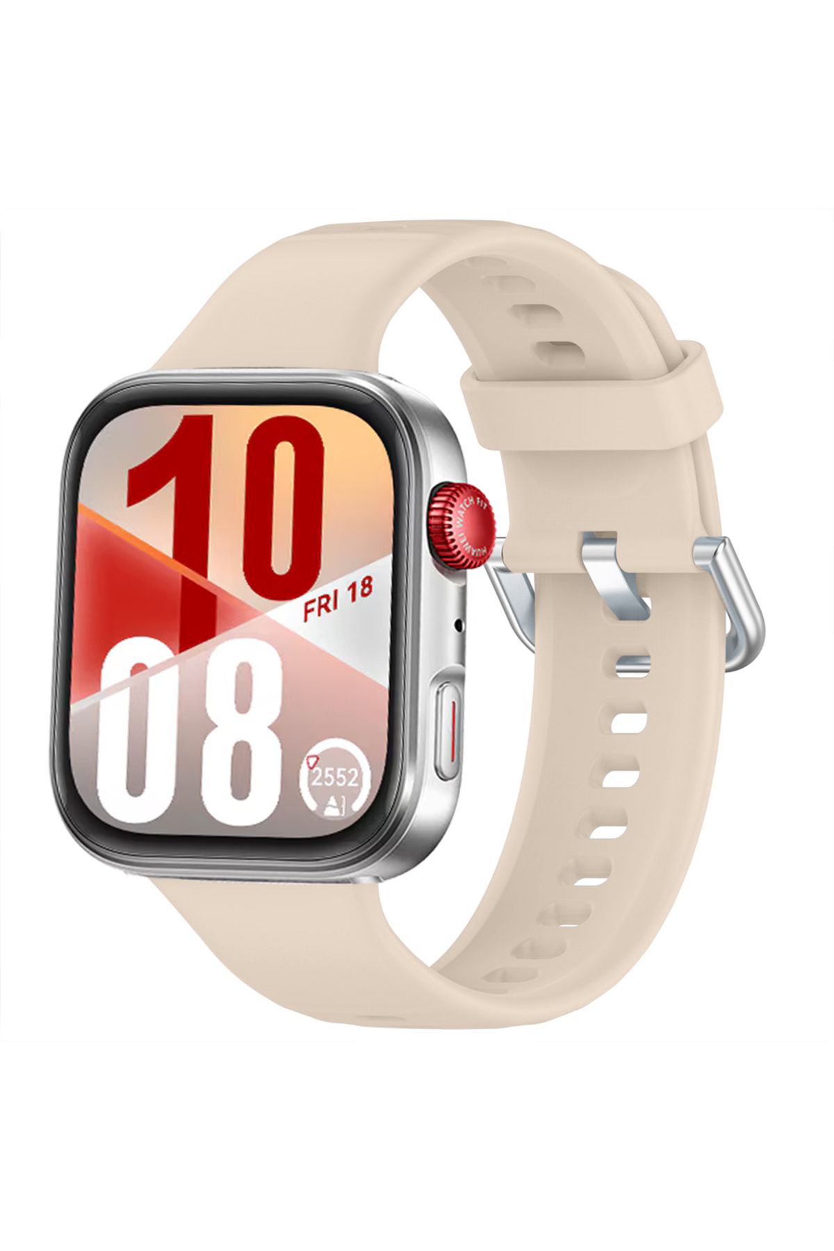 Sneezy Huawei Watch Fit 4 Fit 4 Pro İle Uyumlu Dikiş Desenli Metal Tokalı Dokuma Silikon Kordon