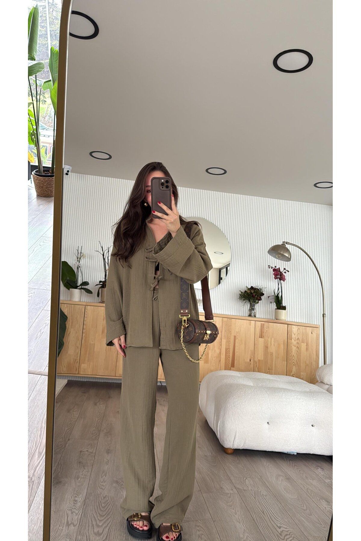 solena sln Kadın Yeni Sezon Ön Bağlama Detaylı Marka Model Müslin Takım
