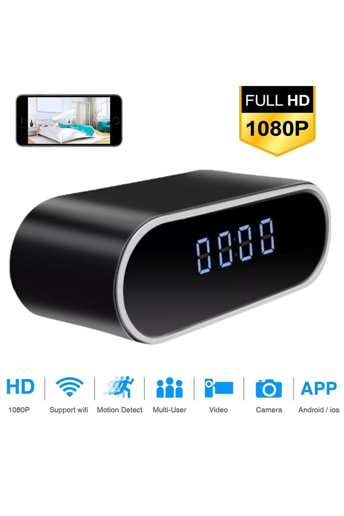 REVOSE-Mini Spy Camera ™, Wi-fi, Ip, Hidden in Alarm Clock,, 32gb Micro Sd Card Included 15