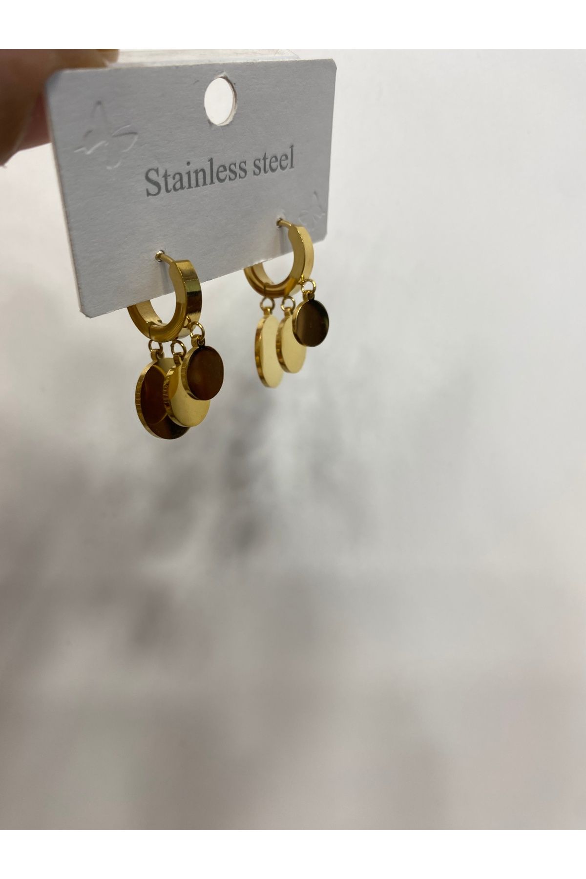 so'lis collection Sallantılı Daire Model Çelik Küpe