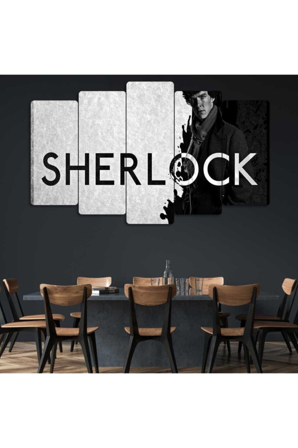 TABLOX Sherlock Holmes - 5 Parçalı Tablo