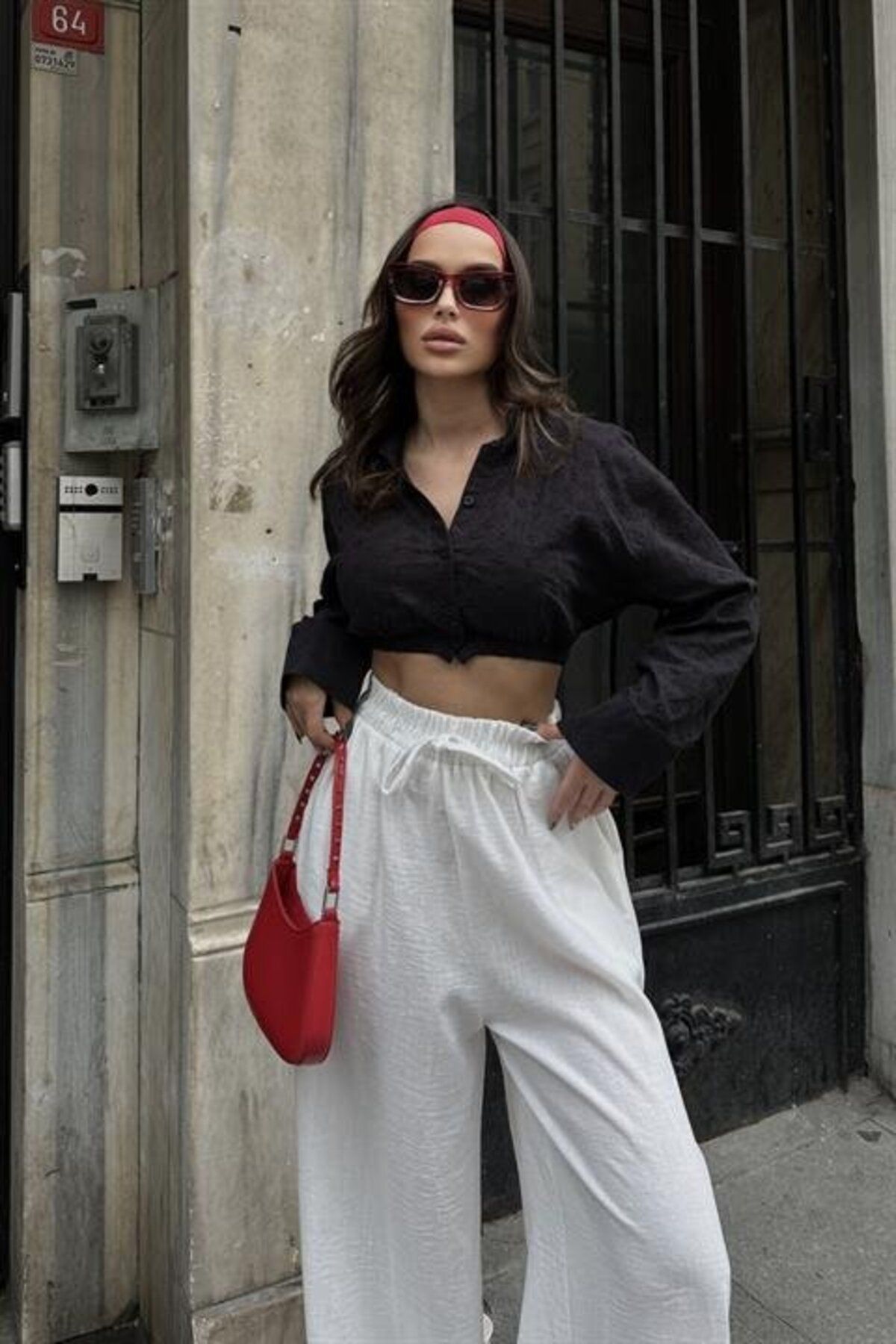 Şair Coline Fistolu Crop Gömlek 3254-08