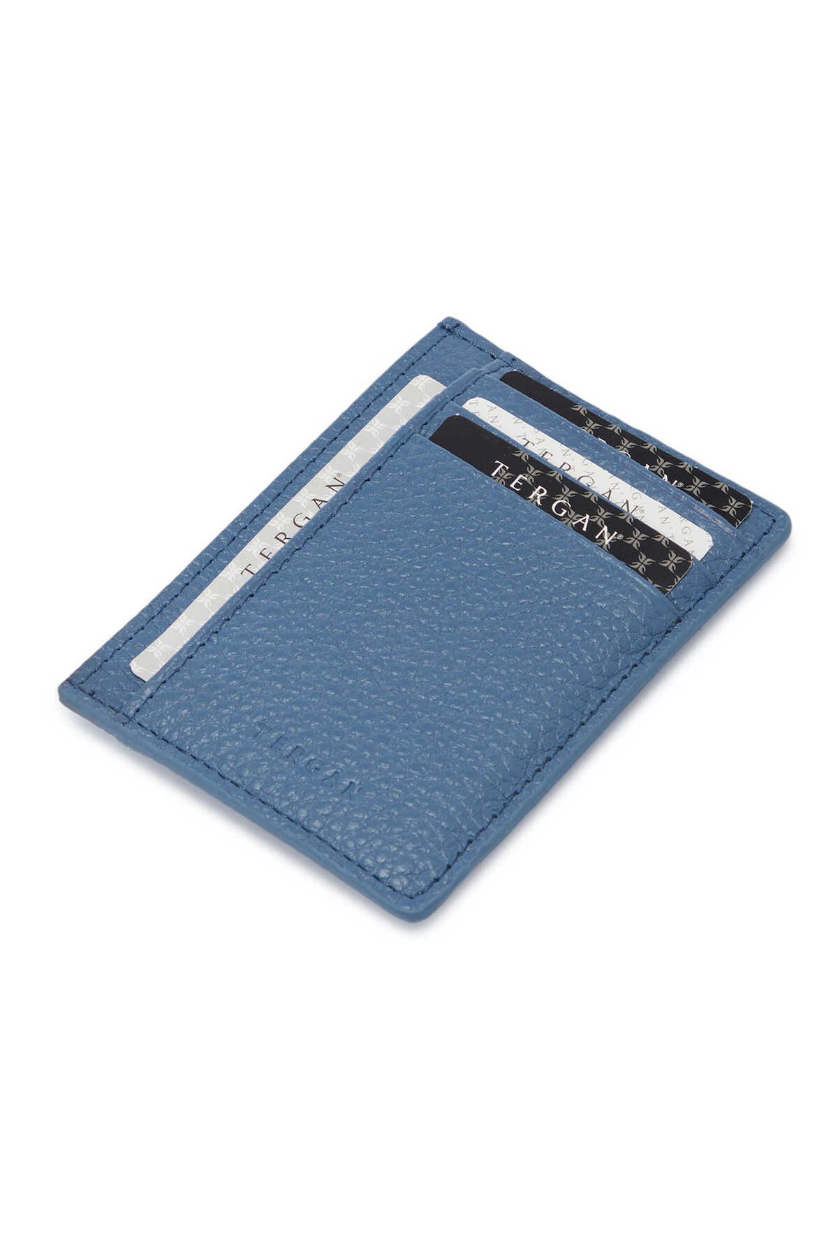 Tergan Mavi Deri Unisex Kredi Kartlık - S1KK00001676-I6T