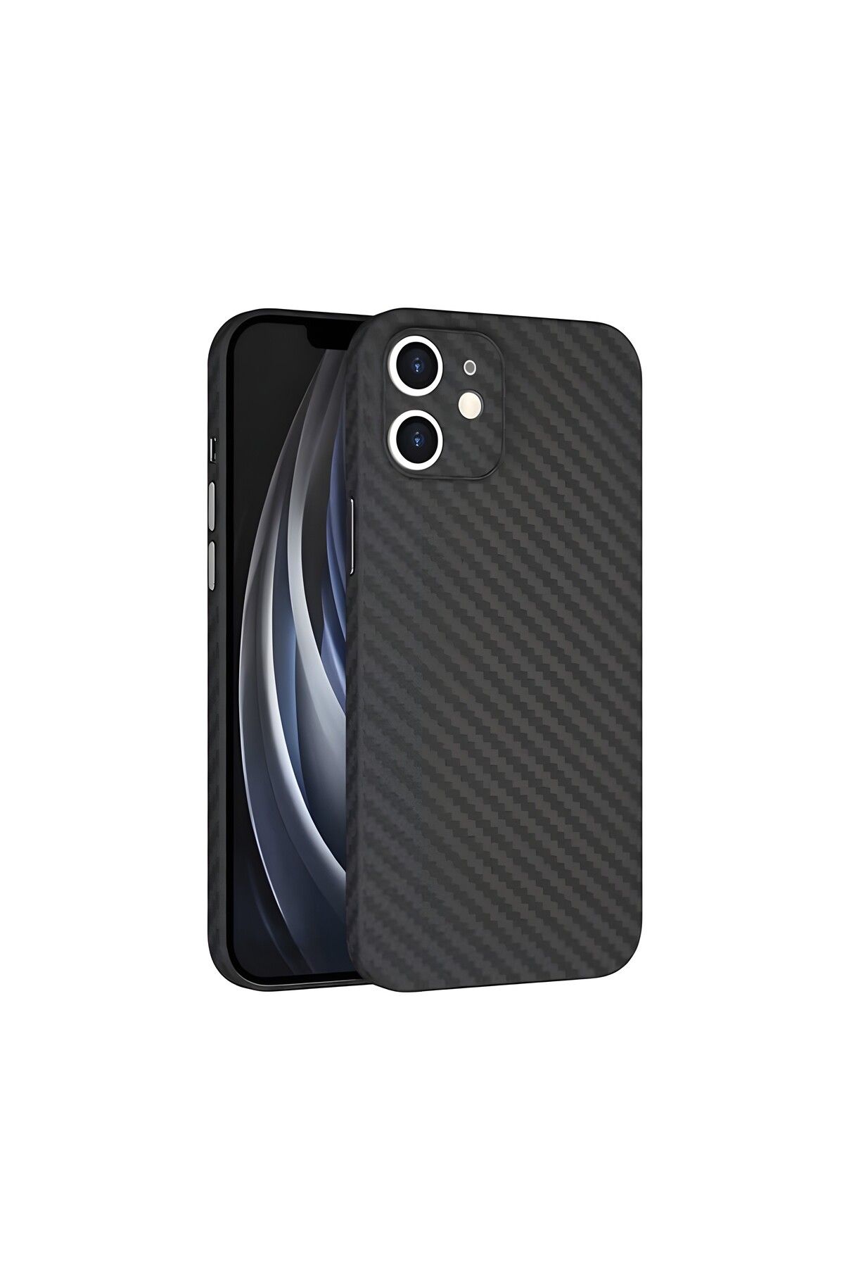 Cepustik Telefon Aksesuarları iPhone 12 Kılıf Şık Karbon Fiber Tasarım Kılıf