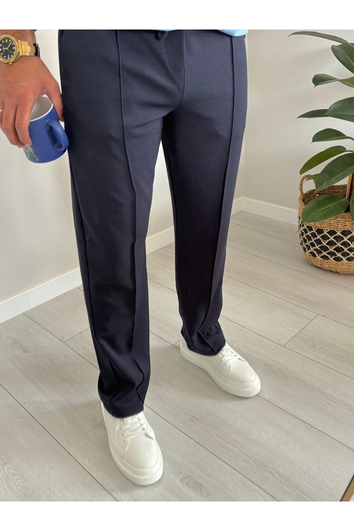 ONUR ERBİL MODA Erkek Slim Fit Kumaş Pantolon - Lacivert