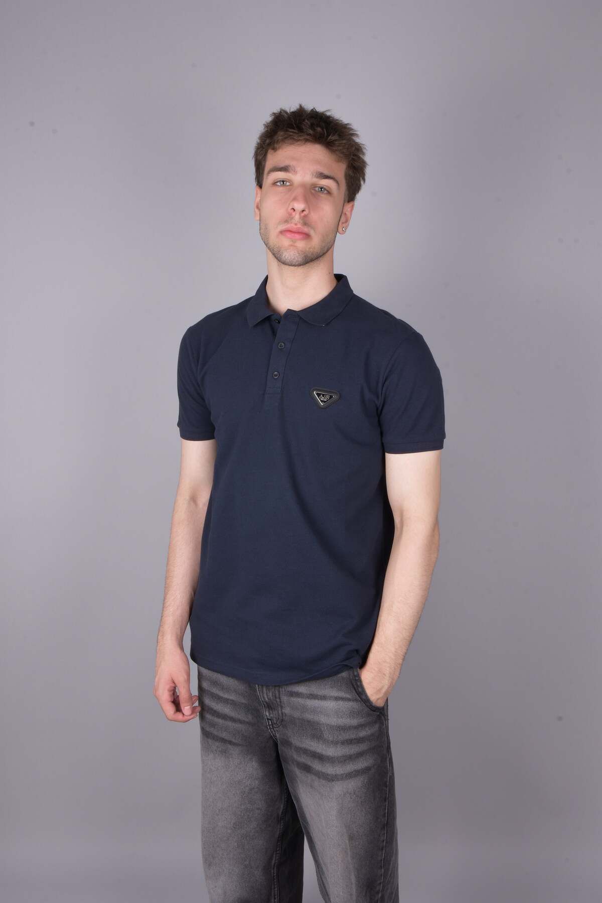 AJ 81 Erkek Polo Yaka Basic Tişört %100 Pamuk Kumaş