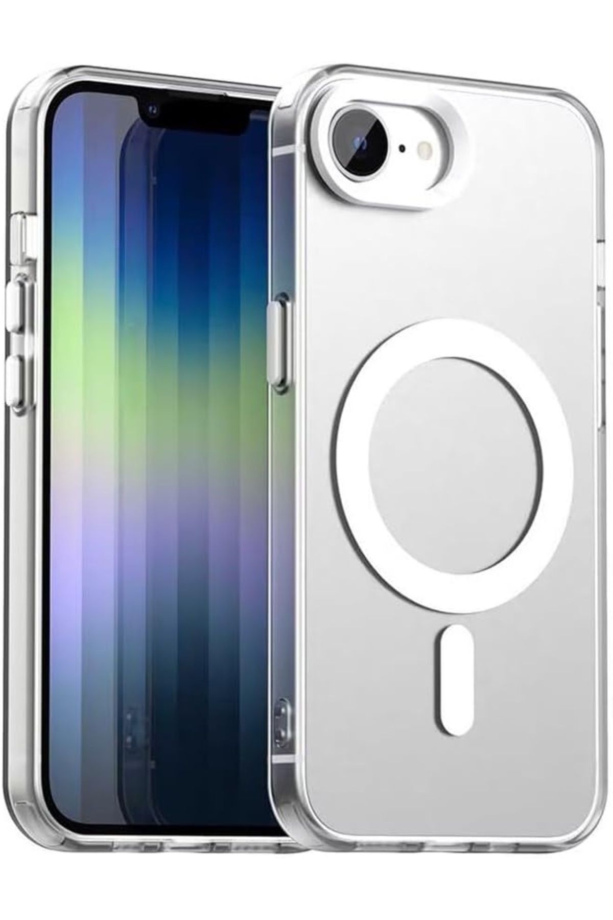 m.tk moveteck Apple iPhone 16E Kılıf Kamera Çıkıntılı Mat Magsafe Özellikli Kenarları Renkli Premium Sert Kapak