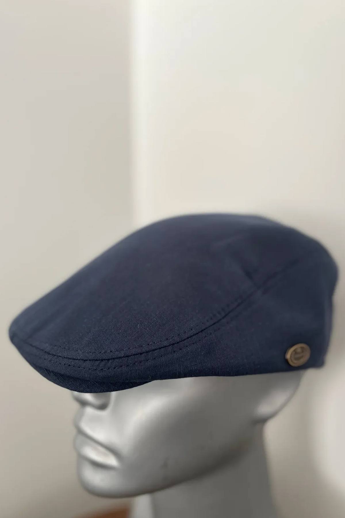 Belifanti Collection Yazlık Keten London Şapka Kasket Lacivert görsel 3